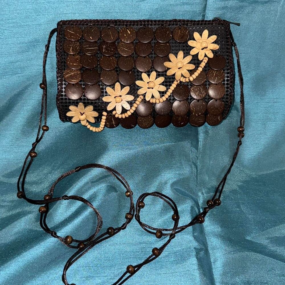 Y2K Boho Brown Disc Crossbody Bag
